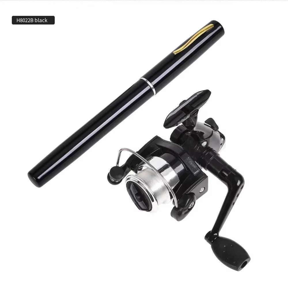 20Cm Portable Pocket Telescopic Mini Fishing Pole Pen Shape Folded Fishing Rod with Reel Wheel Portable Mini Fishing Rod